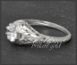 Preview: Diamant Ring, 0,91ct Solitär, 585 Weißgold, Jugendstil Design